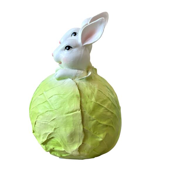 Spring Gatherings Bunny Couple With Cabbage Easter Decor NEW - Picture 4 of 15